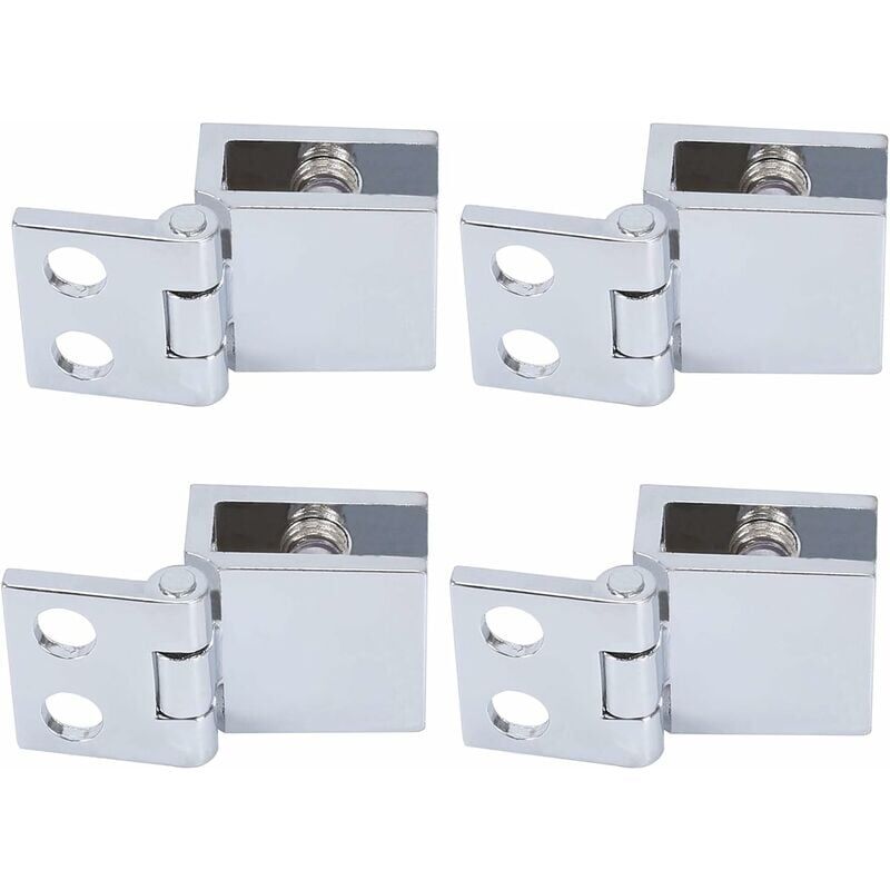 Aiperq - 4pcs Glass Hinge Clip Clamp Pliers Glass Door Hinge Easy Installation Durable Glass Holder Furniture Glass Door Hinge Glass Clamps for Doors