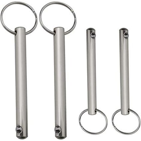 4pcs Goupilles à Dégagement Rapide avec Anneau de Cercle d'extrémité à Boule à Ressort en Acier Carbone Nickelé Bimini Top Pin