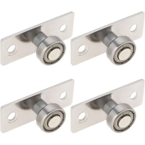 4pcs Guide de Sol de Porte Coulissante Métallique Avec Poulie à Roulement à Billes
