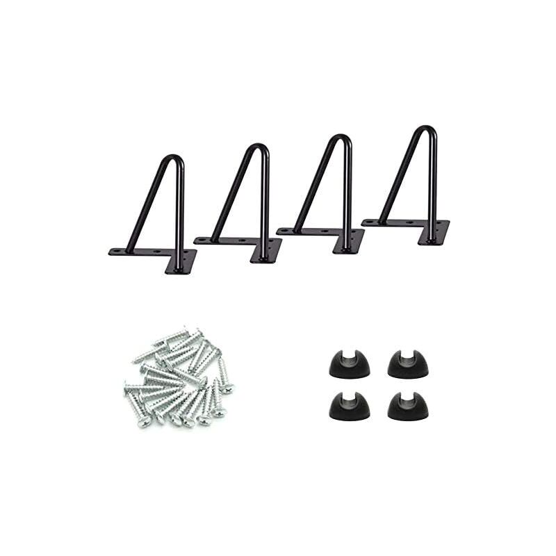 ZVD - 4pcs Hairpin Table Legs 4 Inch diy Metal Table Legs for Heavy Duty Perfect for Cabinet, tv Cabinet, Drawers, Bedside Table, Comes with Screws