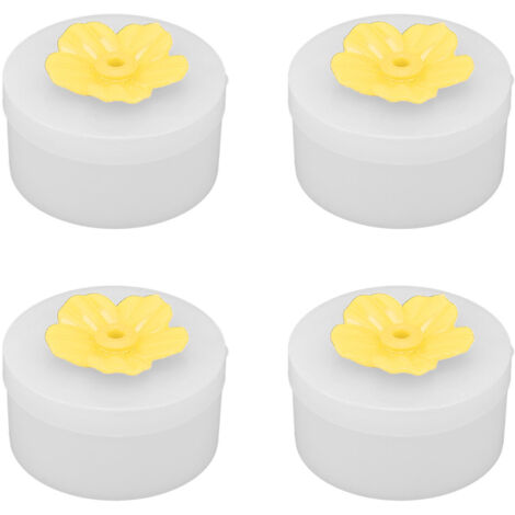 4pcs Hummingbird Feeder Flower Shaped Handheld Bird Feeder Wild Bird Feeding Tool for Outdoor Garden Yard Yellow