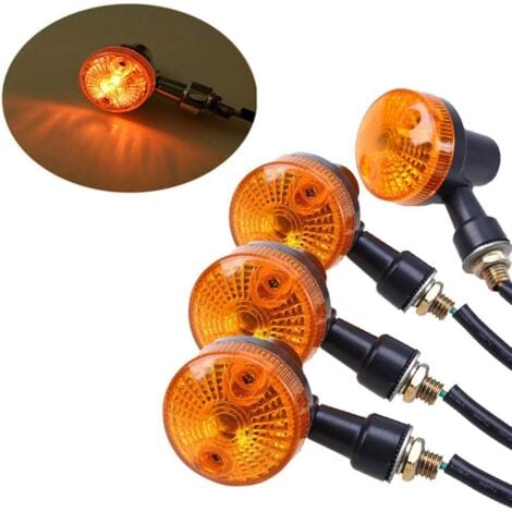 ERSANDY 4pcs Indicateurs de Moto Clignotants 12V Étanche Universel pour GN125 Moto Scooter Quad Cruiser Off Road