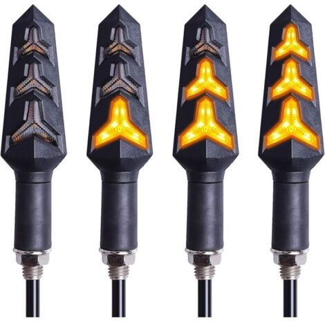 4PCS Indicateurs De Moto Couleurs Clignotants Lumières Indicateurs De Virage De Moto 12 V 12 LED Ampoules pour Moto Moto Scooter Quad Cruiser Off Forme De Route-Y Forme