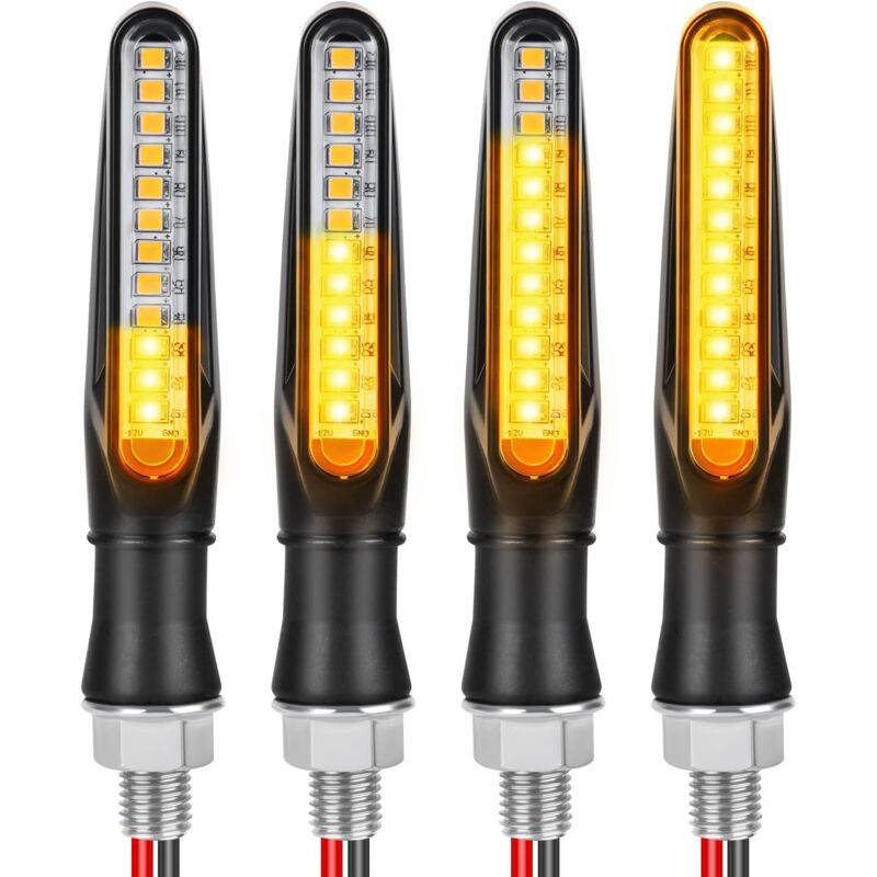 Crea - 4PCS Indicateurs de Moto, Flowing Mode Clignotants Lumières Indicateurs de Tournage de Moto, 12V 12 led Universels Étanche pour Scooter Quad