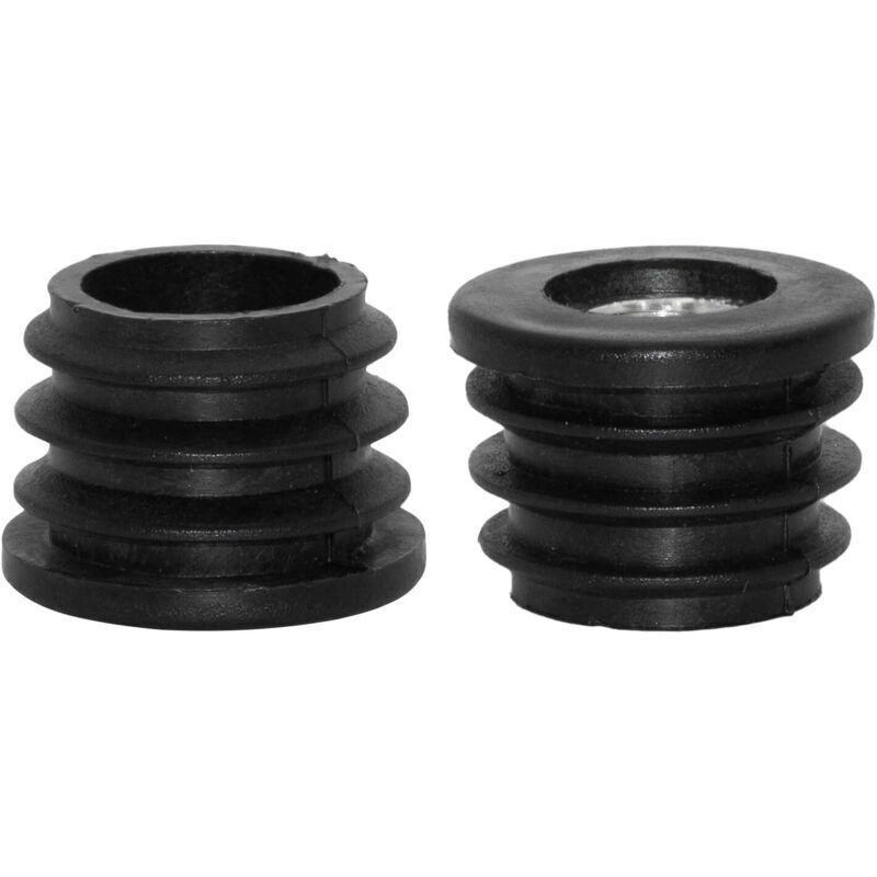 4Pcs Inserts pour Rond Tubes avec M8 Fil, for 25mm Rond Tube, Rond Noir Plastique Bouchon Roulette Insert Chaise Embouts Meuble Pieds Bouchon