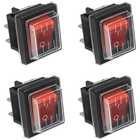4Pcs Interrupteur à Bascule lumière Rouge ON/OFF Avec Couvercle étanche Largement Utilisé Dans Divers Types D'appareils électriques