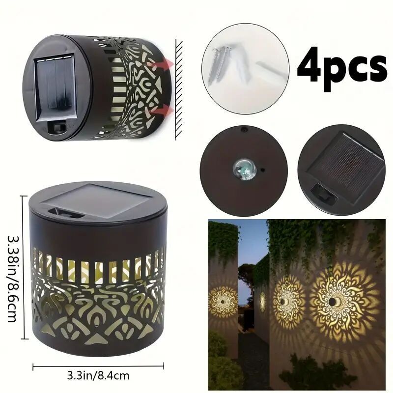 Image of 4pcs, IP65 Solar Wall Light for&hellip;