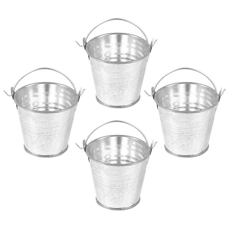 4Pcs Iron Bucket Mini Small Iron Bucket Tin Small