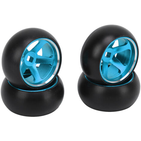 4PCS Jantes Alliage Aluminium Bleues pour Pneus RC Drift - Compatibles Wltoys K989 K969 P939 28413 Voitures 1/28