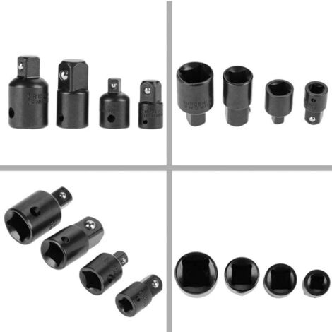 4pcs Jeu d'Augmentateurs et Réducteurs Adaptateur à Cliquet Adaptateurs Réducteurs Pour Douilles et Embouts 1/2" 1/4" 3/8" Pillote