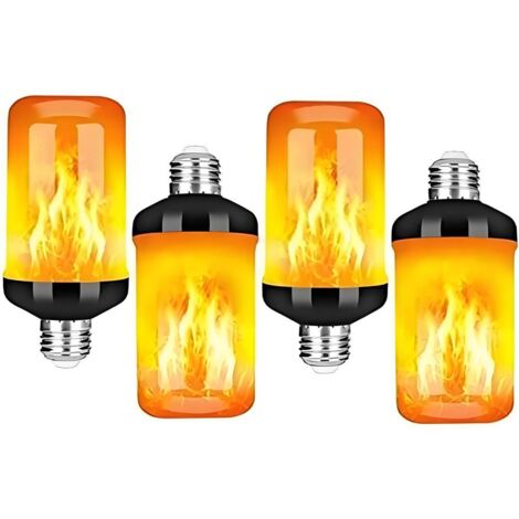 4Pcs Lampes à Flamme LED E27 5W - Ampoule Scintillante à 4 Modes