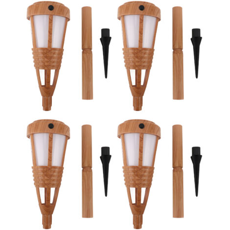 4PCS Lampes Solaire Torche Flamme LED Étanches IP42 pour Jardin Cour Pelouse Décoration-KZQ