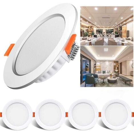4pcs LED Recessed Downlight, 6000K Ceiling Spotlights, Ultra-Thin Round LED Light