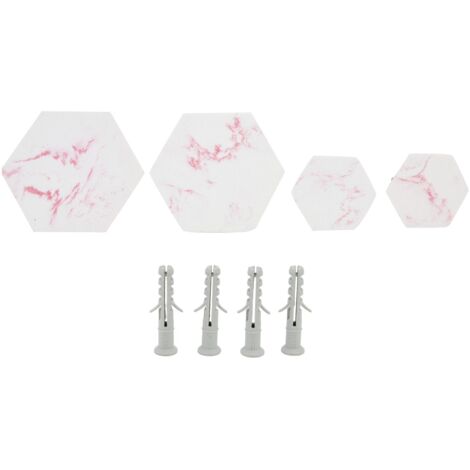 4Pcs Marble Pattern Wall Mounted Hook Hex Shaped Modern Decorative Hook for Bedroom Door Home