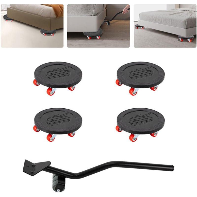 Gojoy - 4pcs meubles de levage lourds rouleaux petits rouleaux de transport plaque 500kg rouleaux de meubles