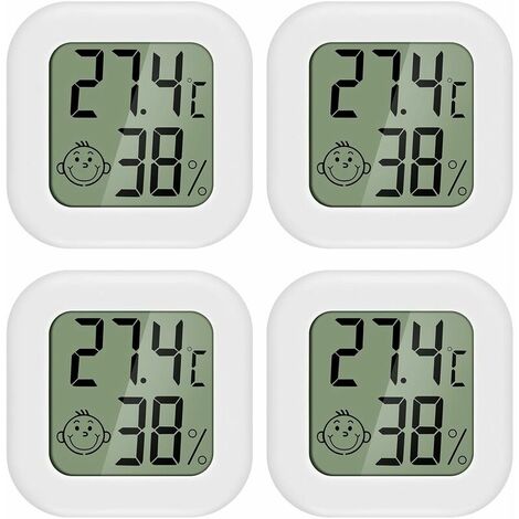 4pcs Mini LCD Thermometer Indoor Hygrometer Home Termometer Suitable for Children's Rooms, Elderly Rooms etc