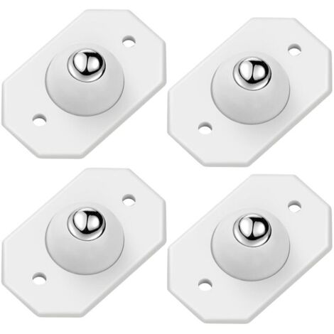 4pcs Mini Roulettes Pivotantes Auto-Adhésives en Acier Inoxydable, 360 °Mini Roulettes Silencieuses Pivotantes Poulie de Rotation pour les Poubelles et les Boîtes de Rangement