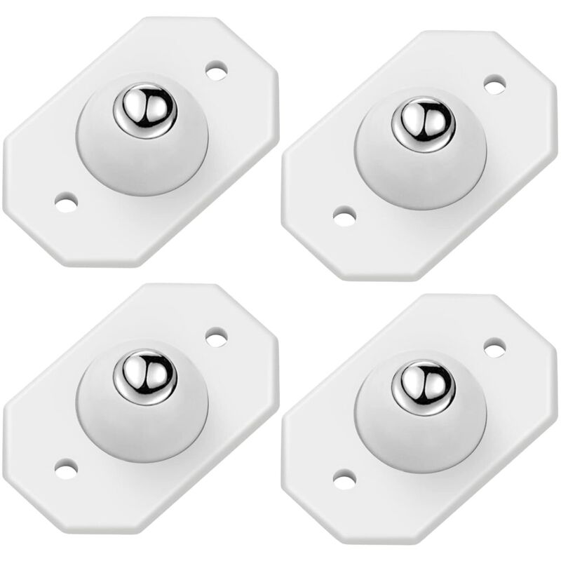 4pcs Mini Roulettes Pivotantes Auto-Adhésives en Acier Inoxydable, 360 °Mini Roulettes Silencieuses Pivotantes Poulie de Rotation pour les Poubelles