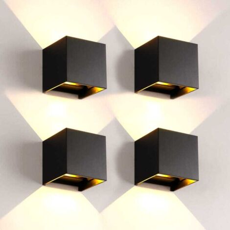 4pcs Modern LED Indoor Wall Lights, Aluminium, Up & Down Lighting, Warm White