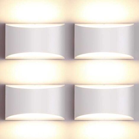 4pcs Modern LED Wall Lights, Warm White 3000K, Up & Down 7W Indoor Wall Lamp