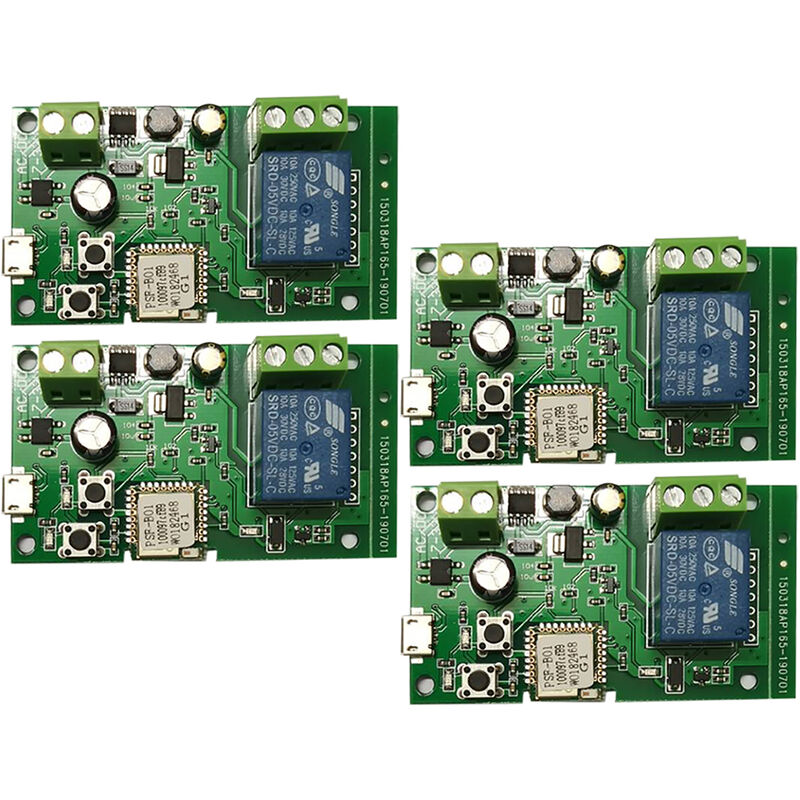 

4PCS, Modulo de rele inalambrico con interruptor Wifi, DC5V 12V 24V 32V