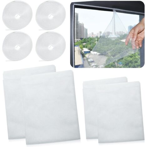 4Pcs Mosquito Net Window Netting Screen Insect Fly Bug Mosquito Screen Protection Netting Mesh with 4 self-adhesive tapes Mosquito Net Mesh for Window Screen Patio Balcony(2pcs1.3x1.5m, 2pcs1.5x2m)
