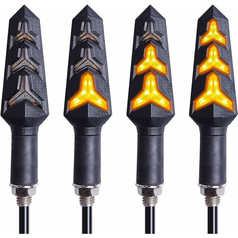 Tinor - 4PCS Motorcycle Indicators Colors Turn Signal Lights Motorbike Turn Indicators 12V 12 led Bulbs for Motorcycle Motorbike Scooter Quad Cruiser