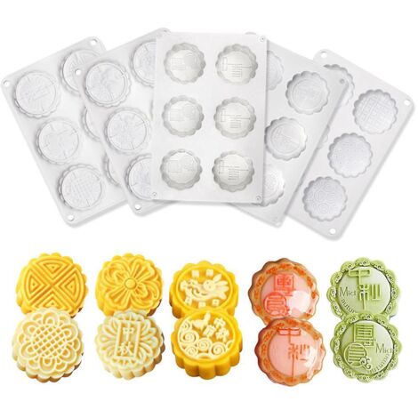 4pcs-moule  Gteau D'automne En Silicone Pour Gteau De La Lune, Lapin, Haricot Mungo Et Chocolat