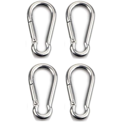 4pcs Mousqueton de Fixation pour Charges Lourdes Sports Chiens de Serrure Hamac Balançoire en Acier Inoxydable 304-LIAIKI