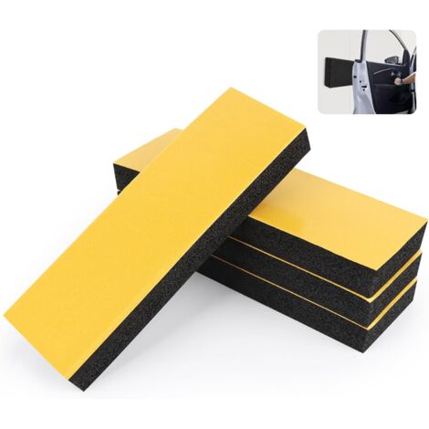4Pcs Mousse Protection Garage, Protection Portiere Voiture Autocollante 30 x 10 x 3 cm, Mousse Antichoc, Plaque Mousse pour La Protection Mur de Voiture Et de Garage, Noir