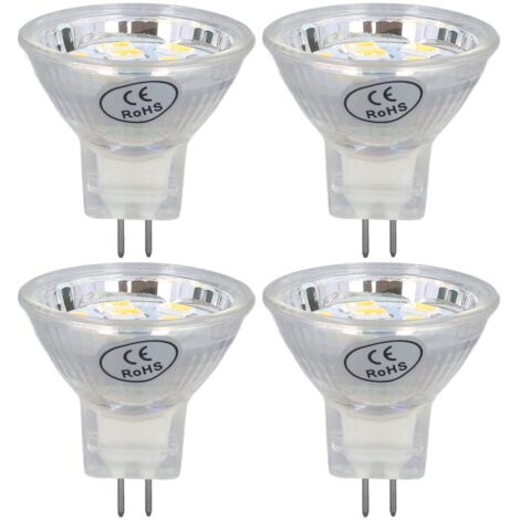 4PCS MR11 12 LED Ampoule 2W 300LM Spot Lumière Double Broche Éclairage Paysager Blanc Froid 6000K
