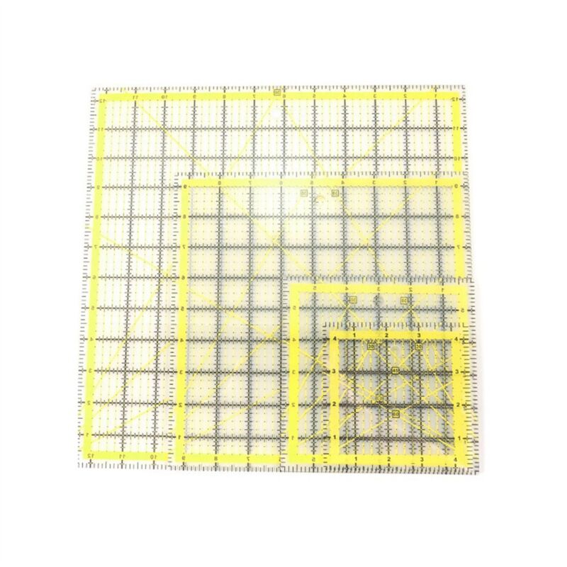 Image of 4PCS Multifunktionale Acryl Patchwork Lineal Werkzeug Set Mess Platz Nähen Laser Schneiden Quilten