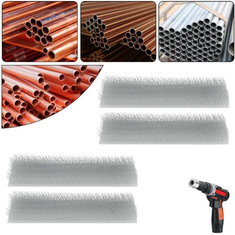 4pcs Nettoyeur De Tuyaux En Cuivre Métallique Noyau de remplacement,Brosse de Nettoyage de Noyau de remplacement, pipe Cleaning tool for drill, pipe Cleaners Plumbing(15mm)