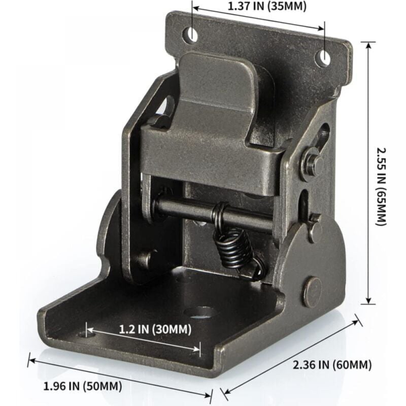 4PCS (Noir pistolet) Support pliant robuste, pieds de table, charnière autobloquante à 90 degrés, support mural, 200 g chacun