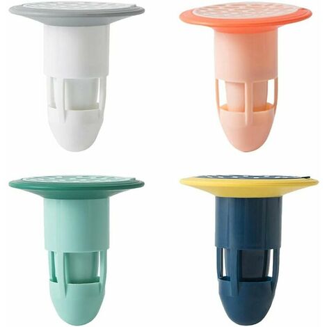 4PCS-Nouveau Siphon de Sol déodorant 360 °, Siphon de Sol Douche, Siphon de Sol Douche Anti Odeur en Caoutchouc, Siphon de Sol PVC Drain de Douche de Douche de Cuisine Domestique, 4 Coloris