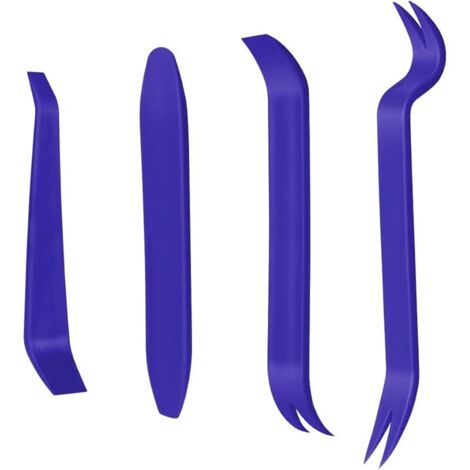 4Pcs Outil Demontage Garniture Voiture, Outils Plastique Dur, Professionnel Voiture Démontage Installation Outil Kit pour Voiture Radio Audio, Tableau de Bord, Installateur Pry Outil