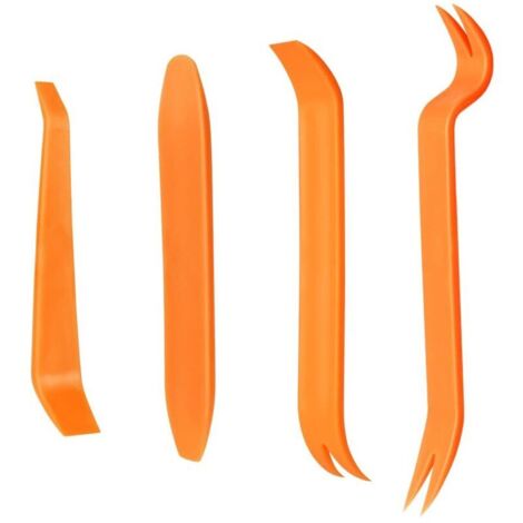 4Pcs Outil Demontage Garniture Voiture, Professionnel Voiture Démontage Installation Outil Kit pour Voiture Radio Audio Garniture Intérieure Dash Tableau de Bord, Installateur Pry Outil