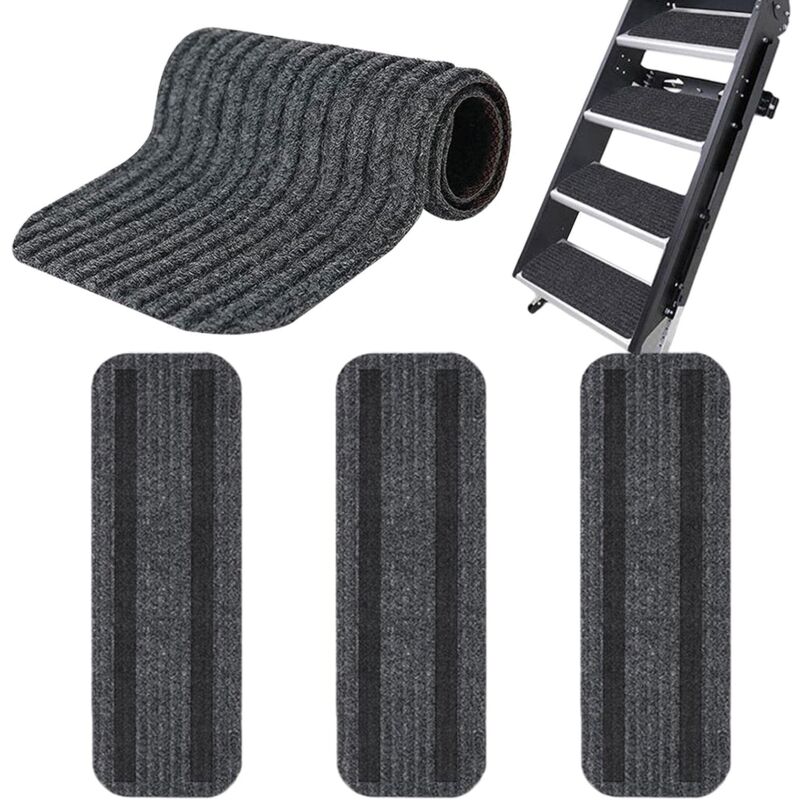 4pcs Paillasson Antidérapant pour Camping Car, Couvre Marche Caravane Adhésif, Tapis Nettoyage pour Camping-Car(49.519cm)