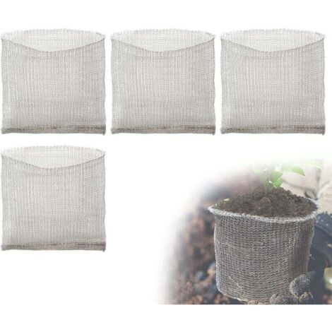 4PCS Panier Anti Campagnol en INOX, 41x44cm, Sac en Grilles d'acier Inoxydable Contre Les Rongeurs, Protection en Filet Métallique pour Racines des Plantes des Arbres, des Fleurs