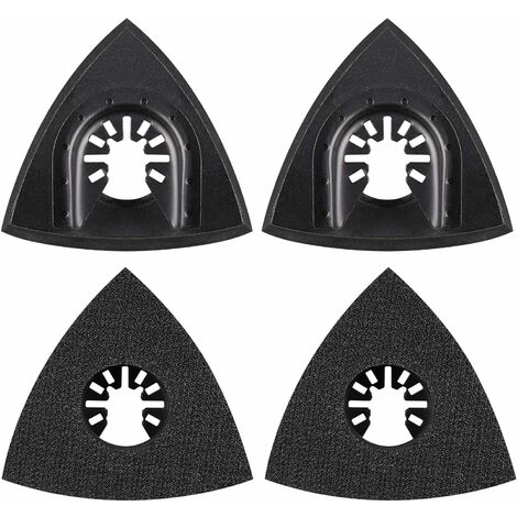 4Pcs Patin de Ponçage 80mm Multi-outil Accessoires pour Patin de Fixation, Lame à Multi Outil, Accessoires Outil Oscillant pour Worx Mikita Dewalt Power Tool, Worx Tool, Bosch Multi Outil