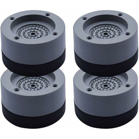 4Pcs Patins Anti Vibration Tampon Anti-vibration Lave Linge Universel Pieds Stabilisateur Piédestal pour Lave-Linge Réfrigérateur LangRay - Gris