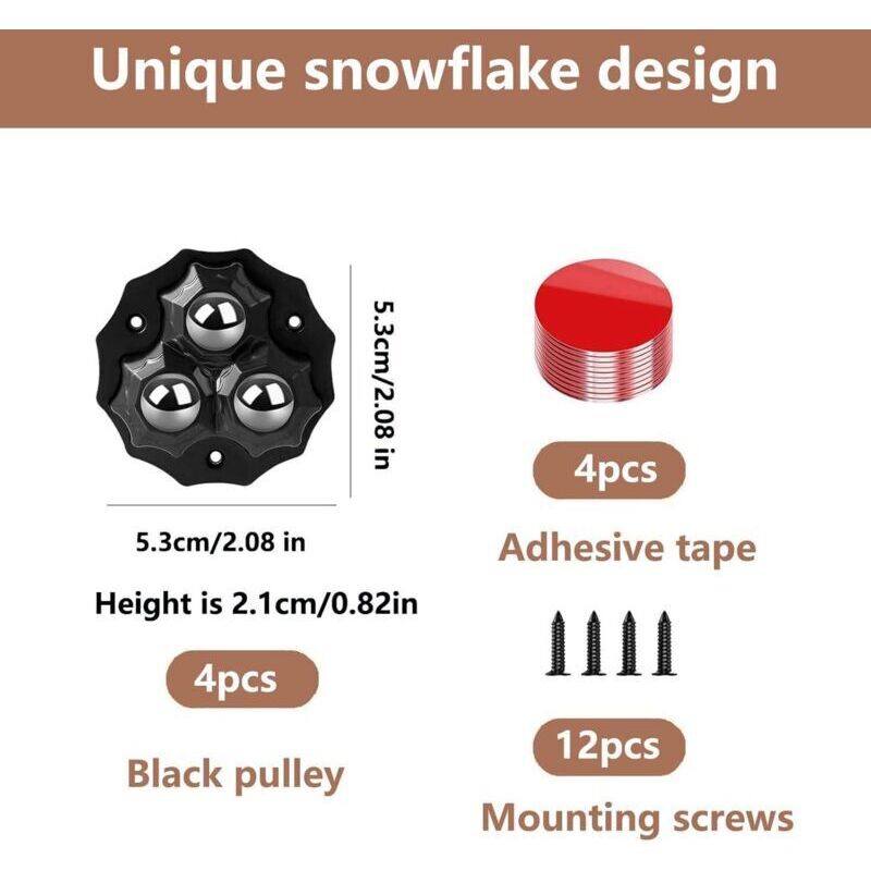 4Pcs Petite Roulettes pour Meubles, Petite Roulette Roulettes à Billes Autoadhésif, Transfert à Billes Roulettes, Roulette pour Petit Meuble pour