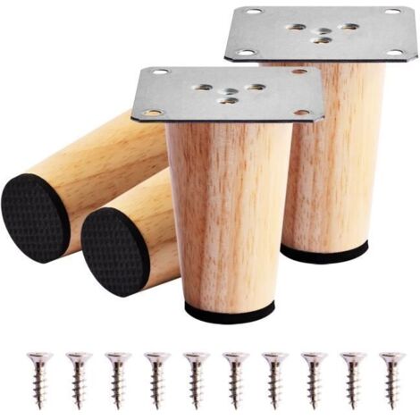 4PCS Pied de Meuble en Bois, 8cm Pied Meuble Pieds Canapé, pour Lit Table Canapé