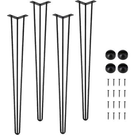 4PCS Pied de Table Bass 101.6cm, Pied Epingle en Métal, Pied de Meuble pour Bricolage Table Chaise - Designe Industriel - Noir