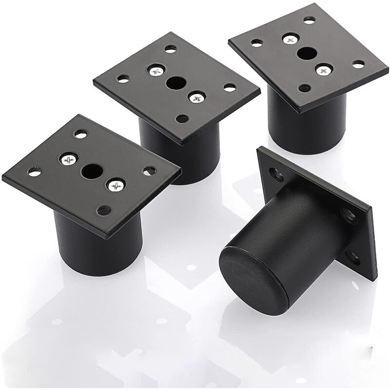4pcs Pieds de Meuble Ajustable Pieds de lit rehausser Le Meuble Pied en Alliage d'aluminium pour sommier,Armoire,Table (Noir,Hauteur 50mm)