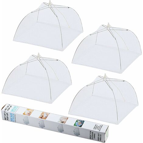 insetti e zanzare confezione da 6 30,5 cm White tenda a rete protettiva per il cibo per tenere fuori mosche pieghevole Elcoho a scatto 