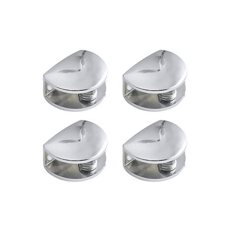 4PCS Pince à verre rectangulaire, pince à verre stratifié salle de bain mur garde-robe fixation pince à verre, convient 8-10mm