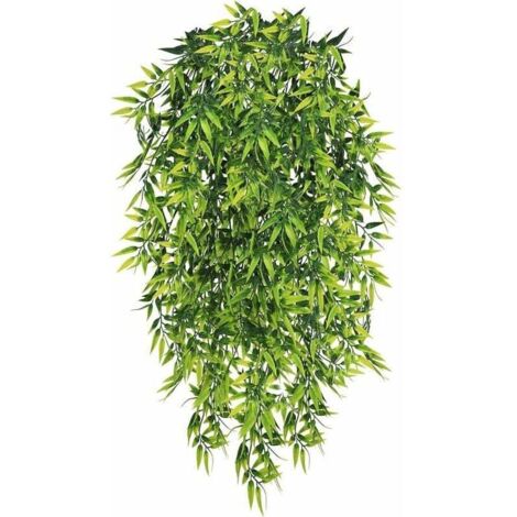 4Pcs Plantes Tombantes Artificielles Feuille de Bambou Fausse Plante Verte Tombante Plantes Artificielles Suspendues Faux Feuilles de Bambou Suspendues pour Intérie Extérie Mur Arche Jardin