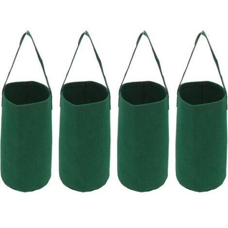 4pcs Planteur de Tomates à l'envers, Planteur de Fraises D'herbes Suspendues Sacs de Culture de Fraises de Tomates Inversées Sacs de Culture de Jardin Installation Facile