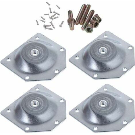 IRISFR 4pcs plaques de montage coudées pour pieds de meubles plaques de fixation de pieds de table de canapé avec vis de suspension 5/16 pouces-INHHUB